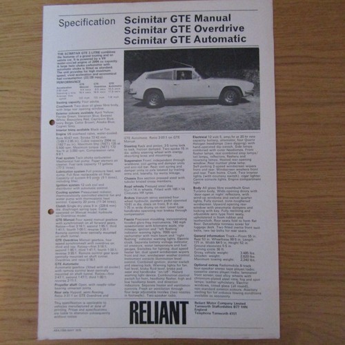 Reliant scimitar gte manual - reliant,