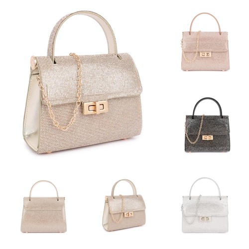 Ladies diamante satin clutch - ladies,