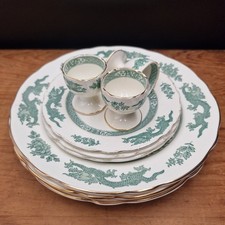 Vintage Royal Cauldon China 3 Egg Cups, Side, Dinner Plates Green Dragon Bristol