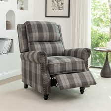 Wingback Tartan Recliner Chair