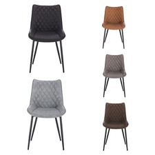 2/4/6x Dining Chairs Linen Soft Padded Backrest Kitchen Chairs Living Room Cafe