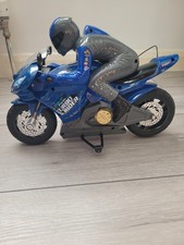 Fast Lane RC Turbo Rider Remote Control Motorcycle Blue Battery Powered Boxed