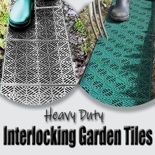 INTERLOCKING PLASTIC GARDEN PATH FLOOR TILES LAWN PAVING WALKWAY PATIO NON-SLIP