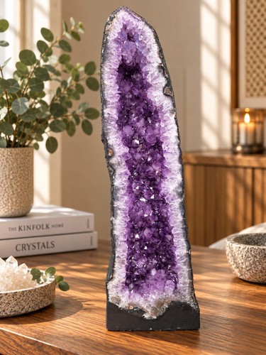 Tall amethyst crystal geode - tall,