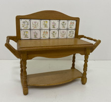 ARTISAN MADE PINE OAK WASH STAND COTTAGE DOLLS HOUSE