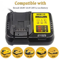 Replace For DeWalt DCB112 Multi Voltage Li-Ion Battery Charger 10.8V 18V 3A