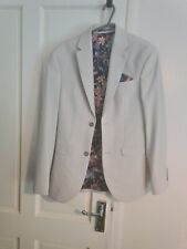 Mens stone suit from next only worn once pant size 32l jacket 32r relaxed fit...