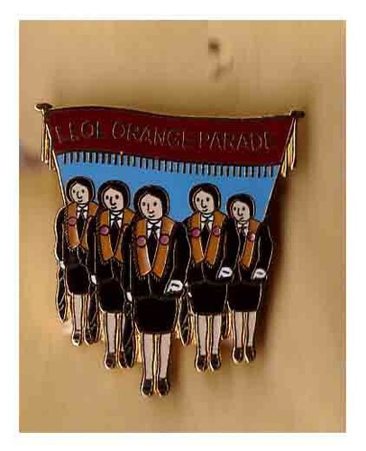 Llol orange parade lapel badge - llol,