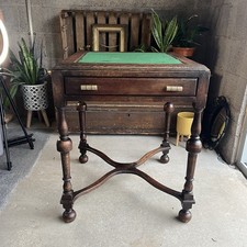 Antique Oak Writing Side Table