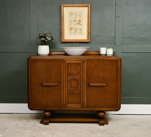 Art deco oak sideboard buffet - deco,