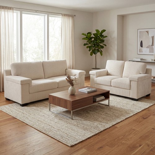 Corduroy sofa set 3 - sofa, &
