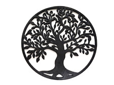 Tree Of Life Metal Plaque Black Hanging Garden Wall Art 4 Sizes & More Designs!