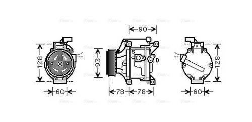 Ava aircon compressor toak443 - ava,