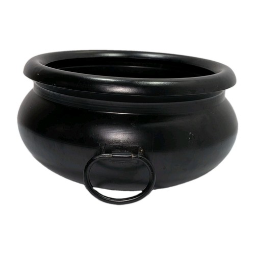 Halloween black metal cauldron - black,