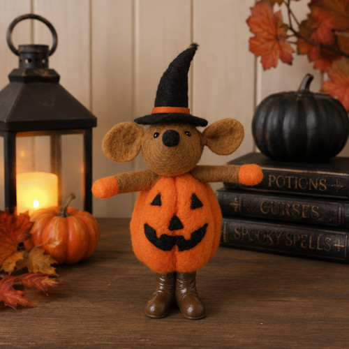 Felt pumpkin mouse witches - felt,