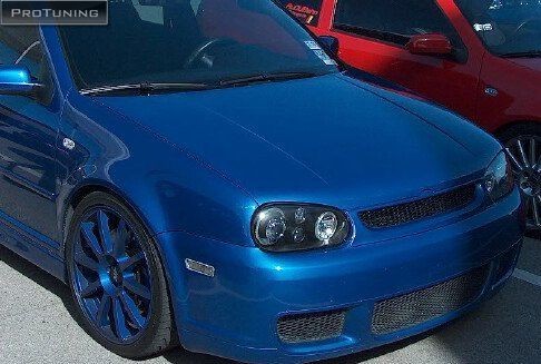 R32 black project headlights - project,