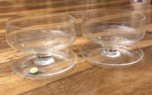 Pair vintage glass sundae - pair,