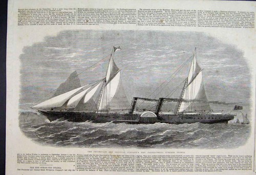 Old antique print 1864 - old,
