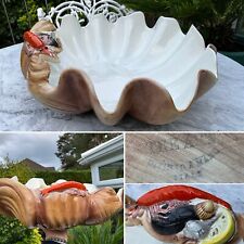 👀HUGE 19” ITALIAN TRE ART PORCELAIN CENTREPIECE CLAM SHELL FISH LOBSTER PLATTER