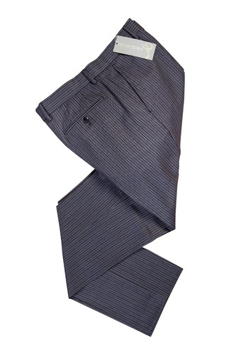 Black grey pinstripe trouser - black,