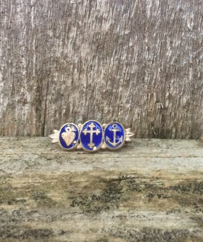 Antique small enamel faith - antique,