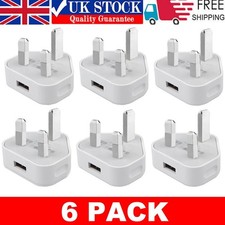 6 Pack UK USB Wall Charger 3