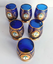 6 Bohemian Glass Shot Glasses