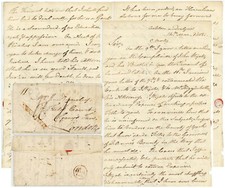 1805 LETTER BARTHOLOMEW DACRE ASHTON U LYNE to DYNELEY + PENNY UNPAID FRAMED PMK