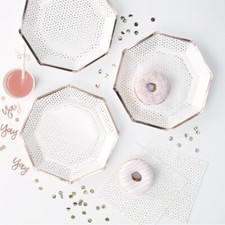 ROSE GOLD Party PLATES Spotty