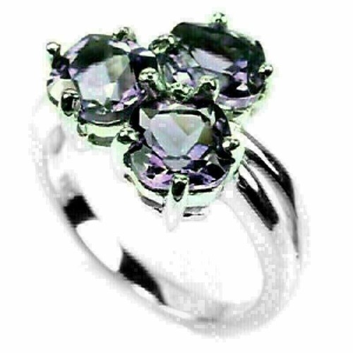 Silver ring purple amethyst - silver,