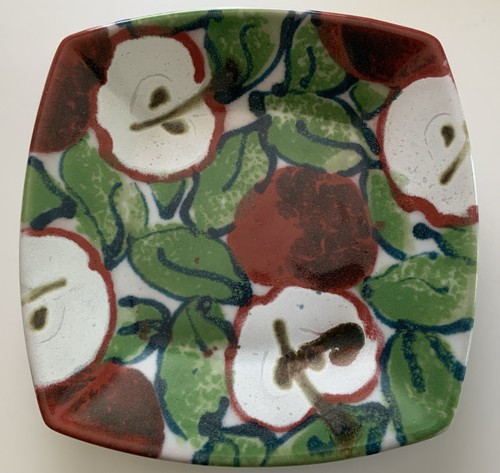 Square dish apples pattern - dish,