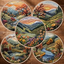 3D Nature Scenery Embroidery