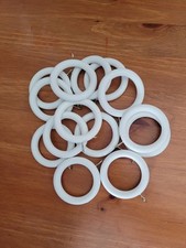 White Wooden Curtain Rings With Eyelets 35mm x14