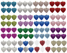 6pc heart glitter baubles - heart,