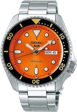 Seiko 5 Mens Sports Automatic Watch with Orange Dial SRPD59K1 *REFURBISHED*