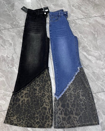Black wide leg - black, denim