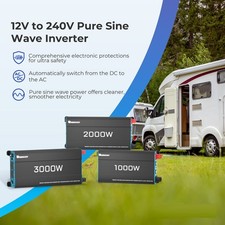 Renogy 1000W2000W3000W Pure Sine Wave Inverter 12V DC 240V AC with UPS Function