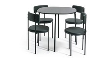 Habitat Jayla Metal Black Dining Table & 4 Black Chairs