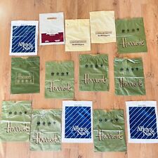 Vintage PLASTIC CARRIER BAGS X 14 Harrods Selfridges Savoy Taylor's Retro Prop