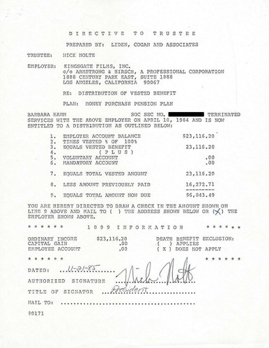 1985 nick nolte - nick, signed