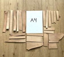 Natural Vegetable tanned Leather offcuts 3-3.5mm thick remnants craft learning 2