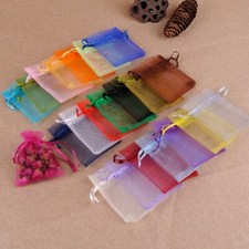 10-100 Pcs Organza Gift Bags Wedding Party Favour Xmas Jewellery Candy Pouches