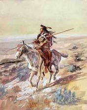 Russell Charles Marion Indian With Spear A4 Print