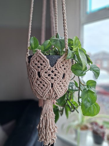 Handmade macrame plant hanger - macrame,