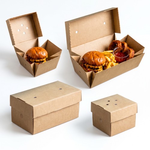 Kraft compostable open - open, top