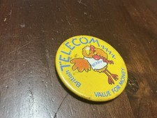 VINTAGE OLD BRITISH TELECOM PIN BADGE TIN BADGE 1980’S OLD AS PICS 