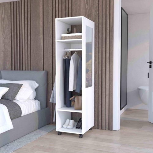 Tall wardrobe with mirror - 63",