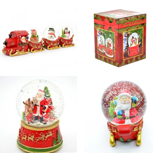 Christmas snow globes - globes, train
