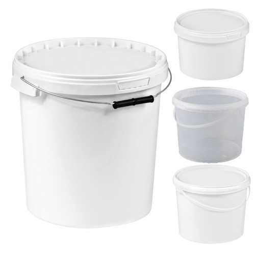 Plastic buckets tubs white - buckets,