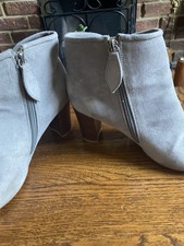 Grey Side Zip Ankle Boots By Tu, Size 5